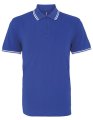 Heren Polo Asquith & Fox Classic Fit Tipped Royal Blue-Wit